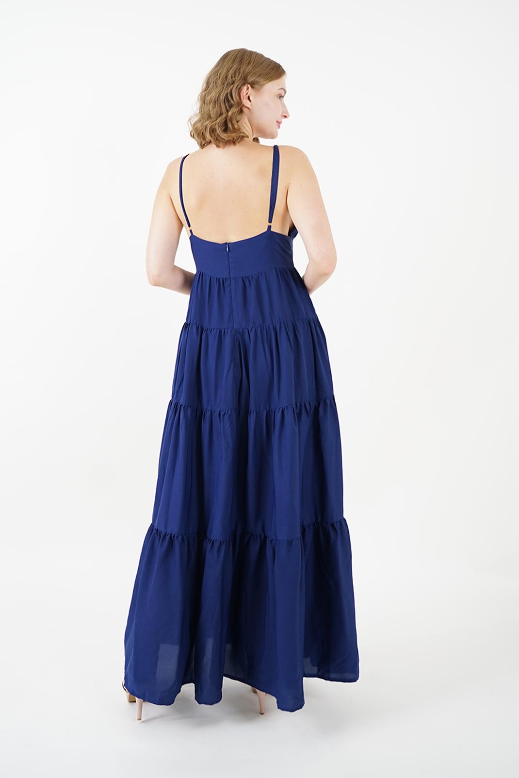 Navy Strap Maxi Dress | Anpret
