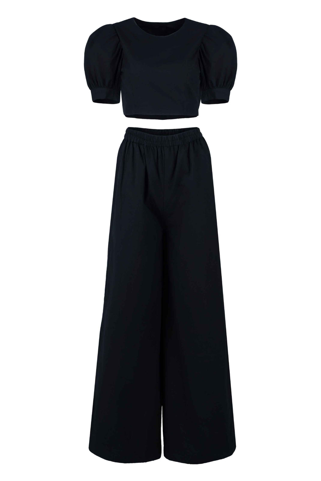 Continuum Puff-Sleeve Crop Top - Anasua 