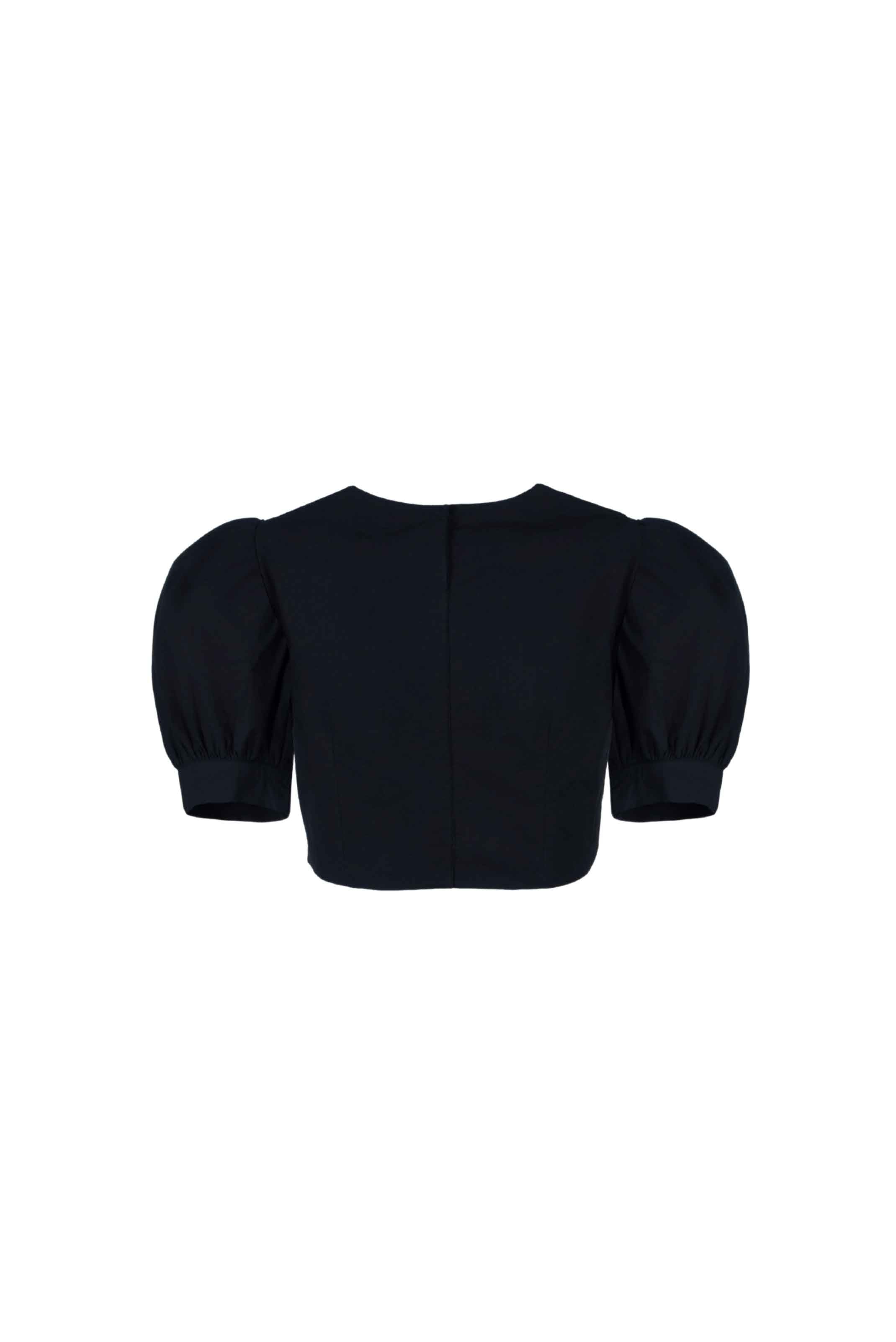Continuum Puff-Sleeve Crop Top - Anasua 