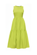 Yellow Forme Poplin Cotton Midi Dress