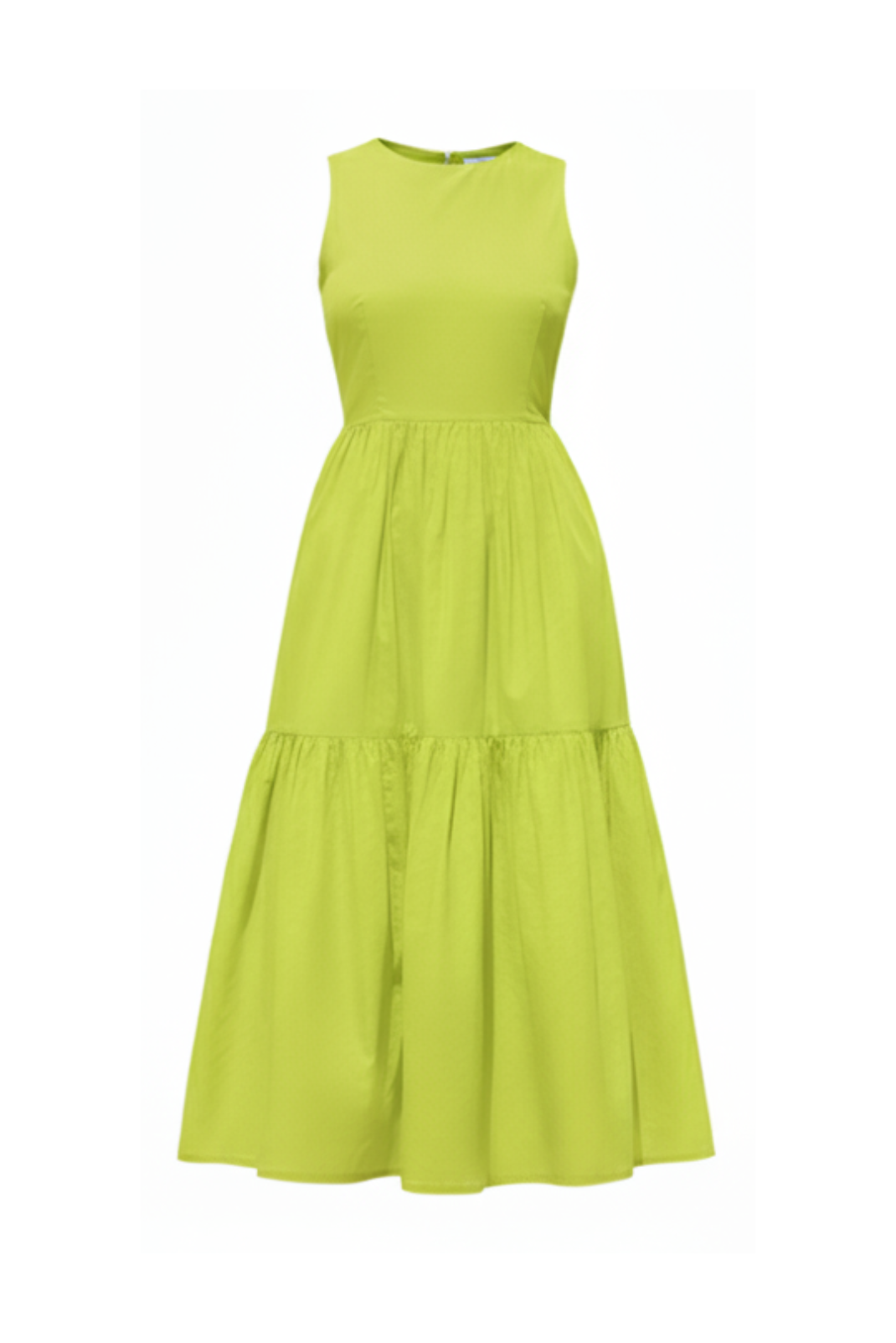 Yellow Forme Poplin Cotton Midi Dress