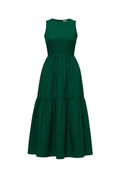 Verdant Green Forme Poplin Cotton Midi Dress