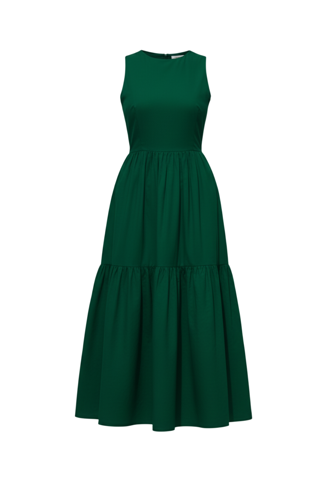Verdant Green Forme Poplin Cotton Midi Dress