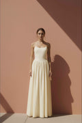 Women in Halo Cream Drop-Waist Cotton Maxi Dress