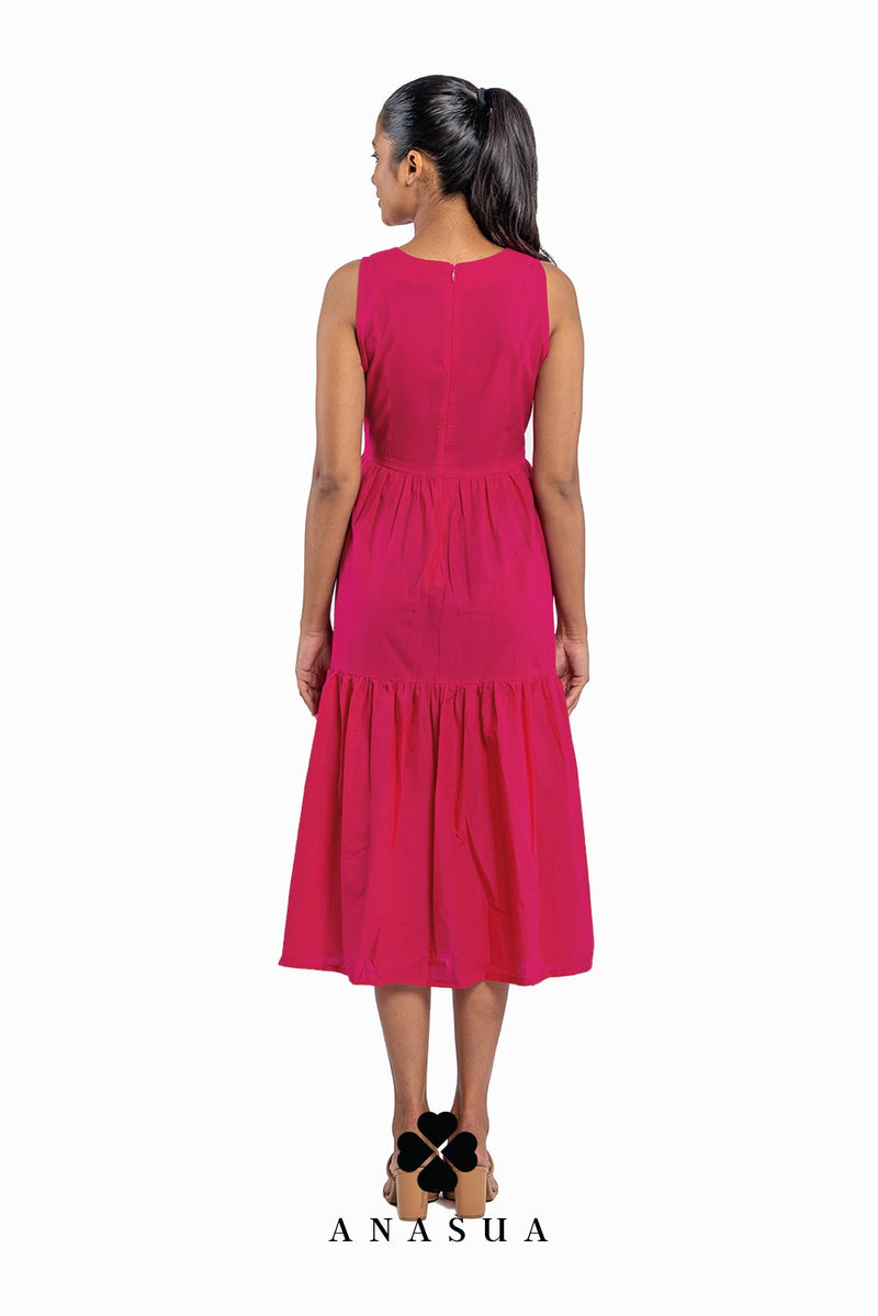 NBD Purna Midi Dress in Hot Pink | REVOLVE